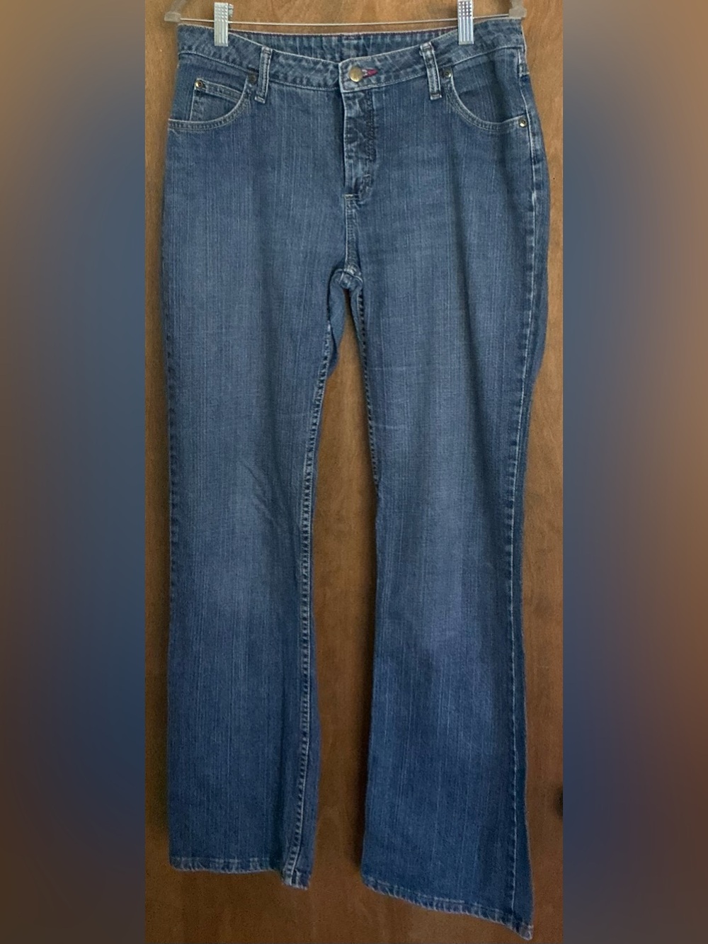 Wrangler Blues Women Size 12 Long Embroidered Pocket Denim Jeans Blue Stretch